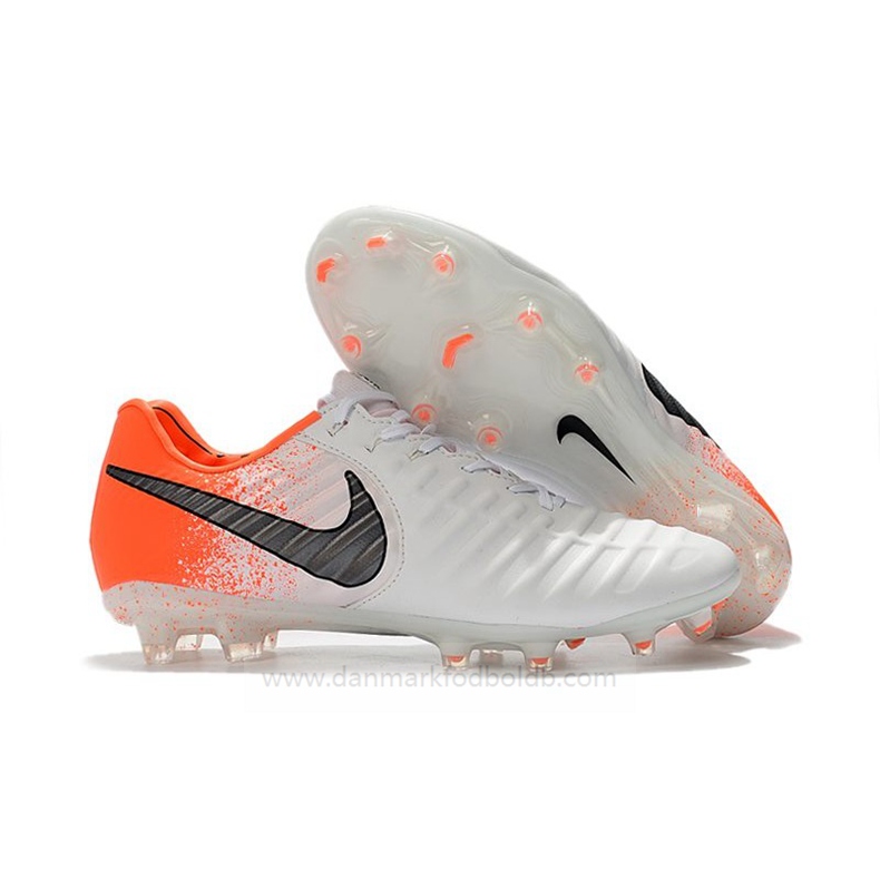 Nike Tiempo Legend 7 Elite FG Fodboldstøvler Herre – Hvid Orange Sort